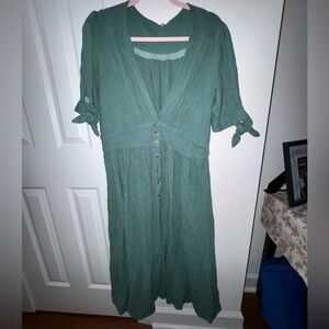 Free People Green Midi Dress